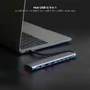 Nano Cable Concentrador USB-C 8 en 1 (Ref: 10.16.4608) con 2x USB-A 3.0, 3x USB-C, HDMI 4K 60Hz, Jack 3.5mm y USB-C PD 100W - Gris